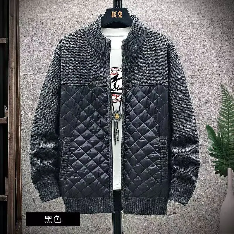 Осень-зима 2022, новая модная мужская повседневная модная вязаная куртка на молнии с длинными рукавами и круглым вырезом, мужской свитер, кардиган, одежда