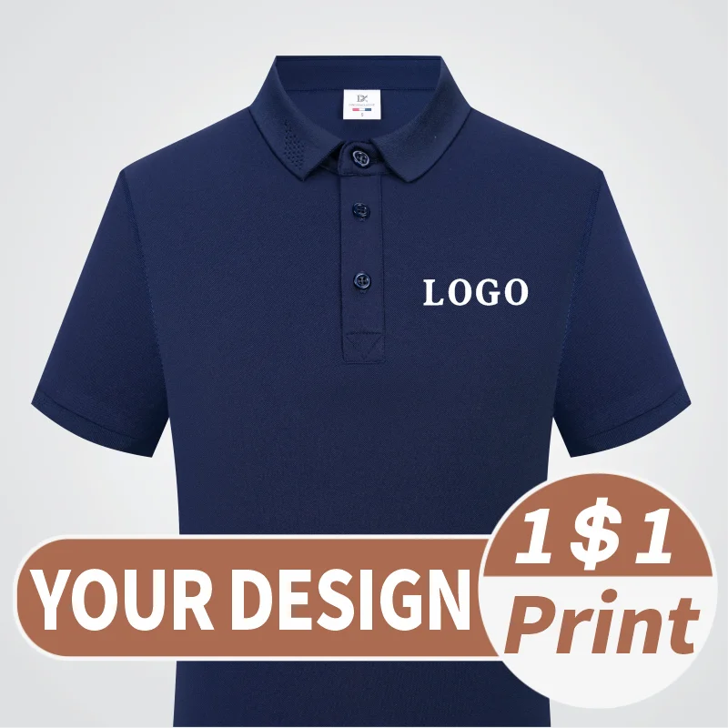 

Customized company group POLO shirts Logo printed on men's lapels Casual short sleeved embroidered pattern logo cultural shirt