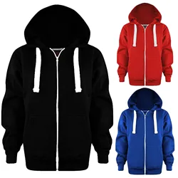 Kids Boys Autumn Zip-Up Hoodies Hip-Hop Style Solid Color Hooded Jackts Long Sleeve Casual Sweatshirts Vetement Enfant Garcon