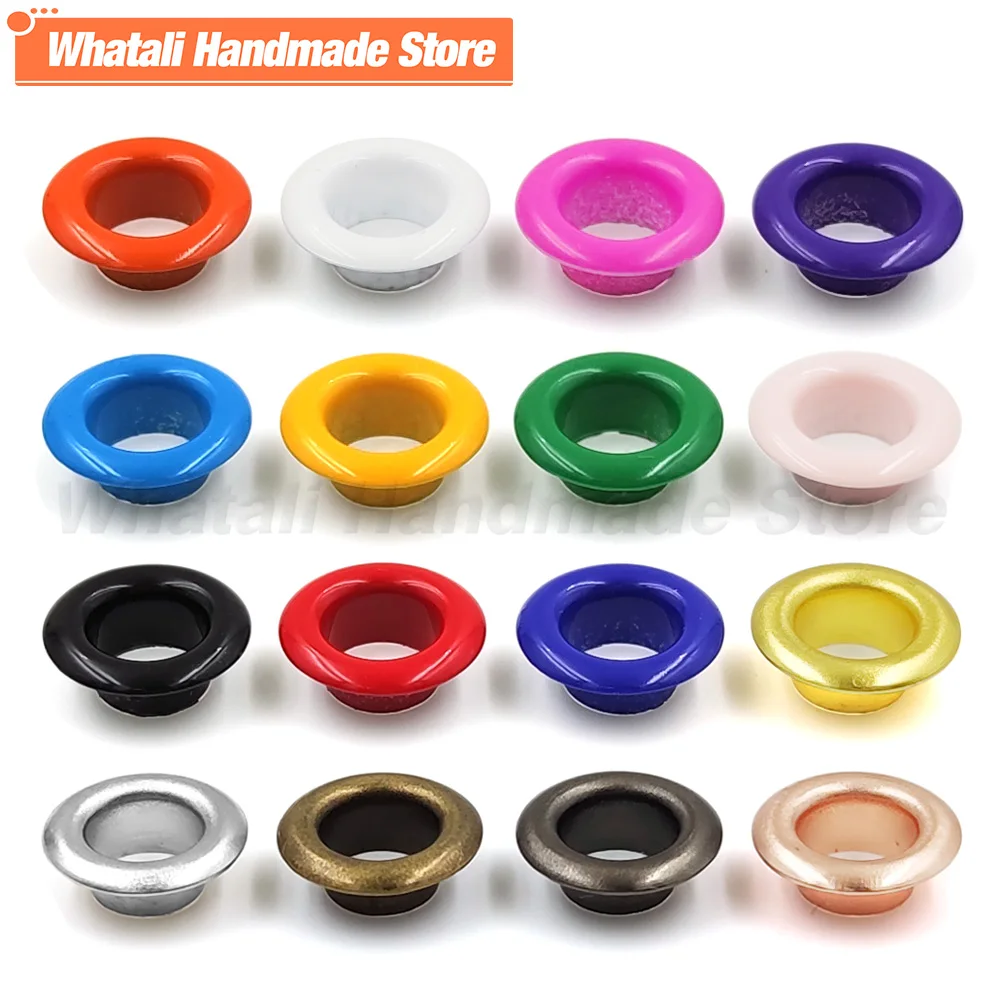 100 Sets 4mm Metal Eyelets Grommet Ring With Washer Multicolor For Scrapbooking Shoes Belt Cap Bag Tags Clothes DIY Leathercraft