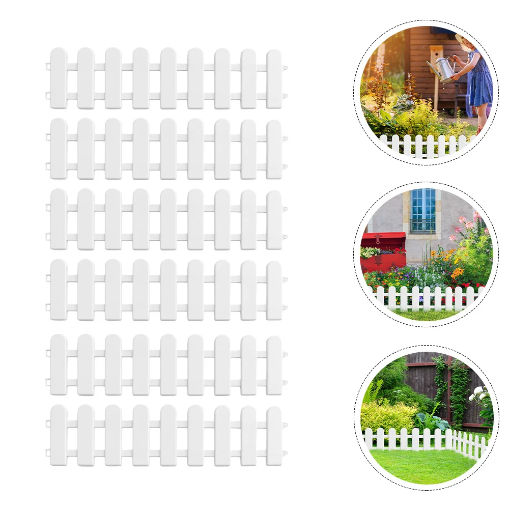

6Pcs Garden Fence Decorative Plastic Fence for Courtyard Yard Border Fencing Landscaping Garden Scene Decor Yard Scene Decor