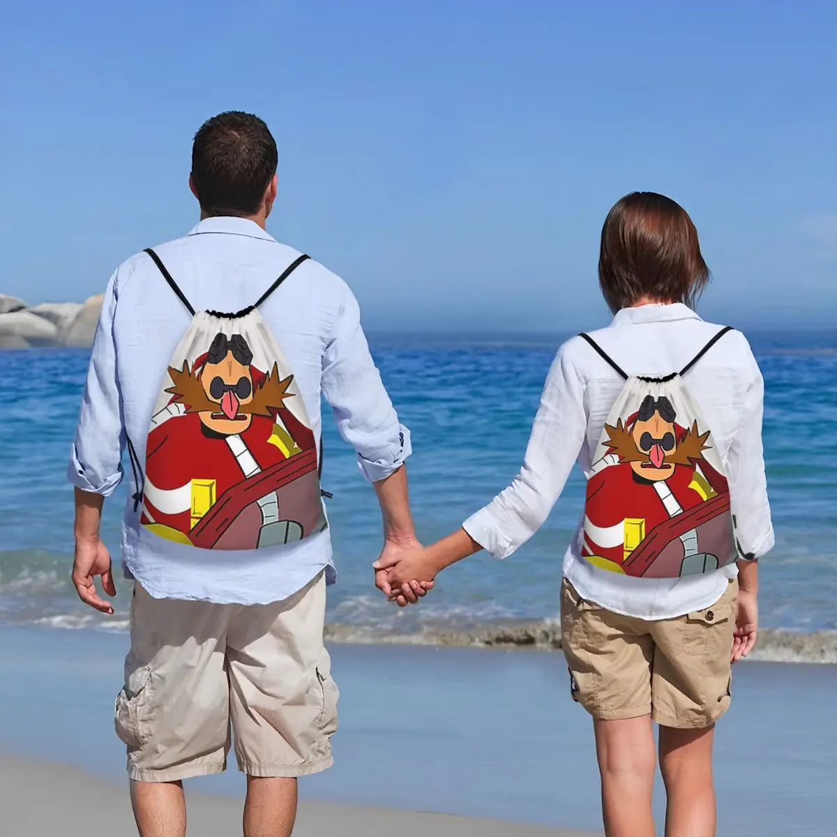 I Miss My Wife Tails Snapcube Eggman Backpacks Fashion Drawstring Bags Storage Bag Book Bags for Man Woman Students