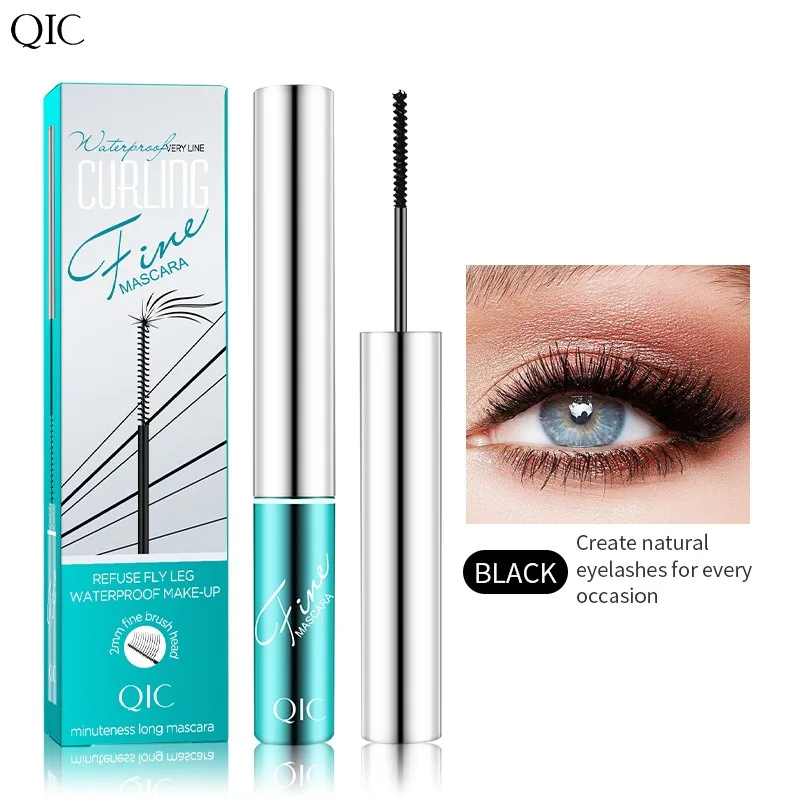 QIC Japanese - Mascara 4D stile per ciglia fini - Testina piccola, Trucco naturale impermeabile che non sbava e non aggraffatura 1 PZ