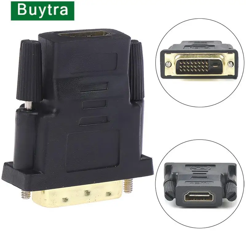 Hot sale 1pc DVI D 24+1 Pin Male To Female Adapter Converter HDTV Cable Switch for PC PS3 Projector HDTV Converter