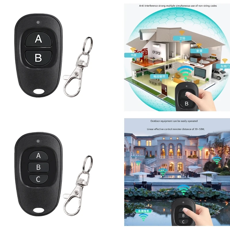 Garage Gate Door Opener Wirelessly Copy Remote Control Keychain for Cloning F19E 