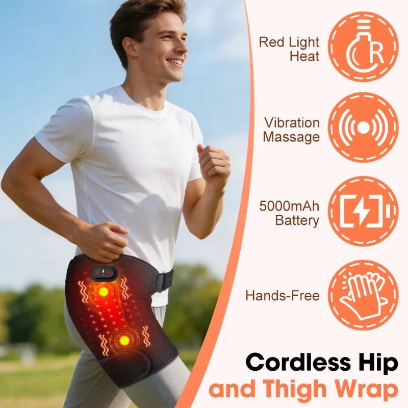 Red Light Hip Massage, Hot Compress, Vibration, 105 Pieces, 660nm Red Light Thigh Hip Cross Red Light Strap