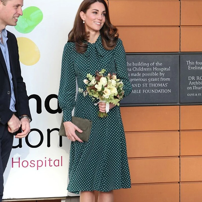 kate middleton a line dress Kate Middleton Drak Green A-line Belt Dress