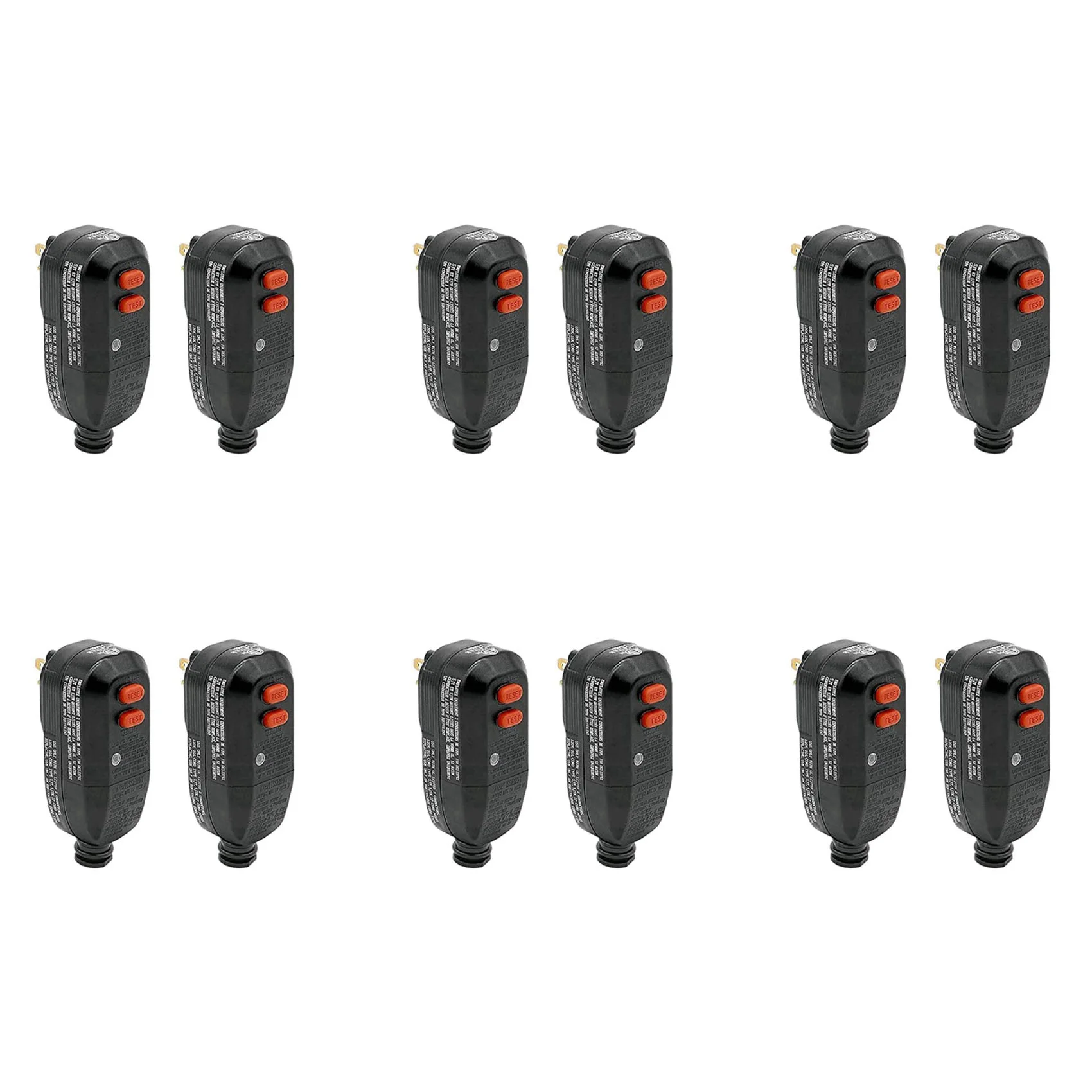 

US Plug,12Pcs GFCI Plug Replacement 3 Prong,Auto Reset 15Amp Listed Ground Fault Circuit Interrupter Adapter Replacement