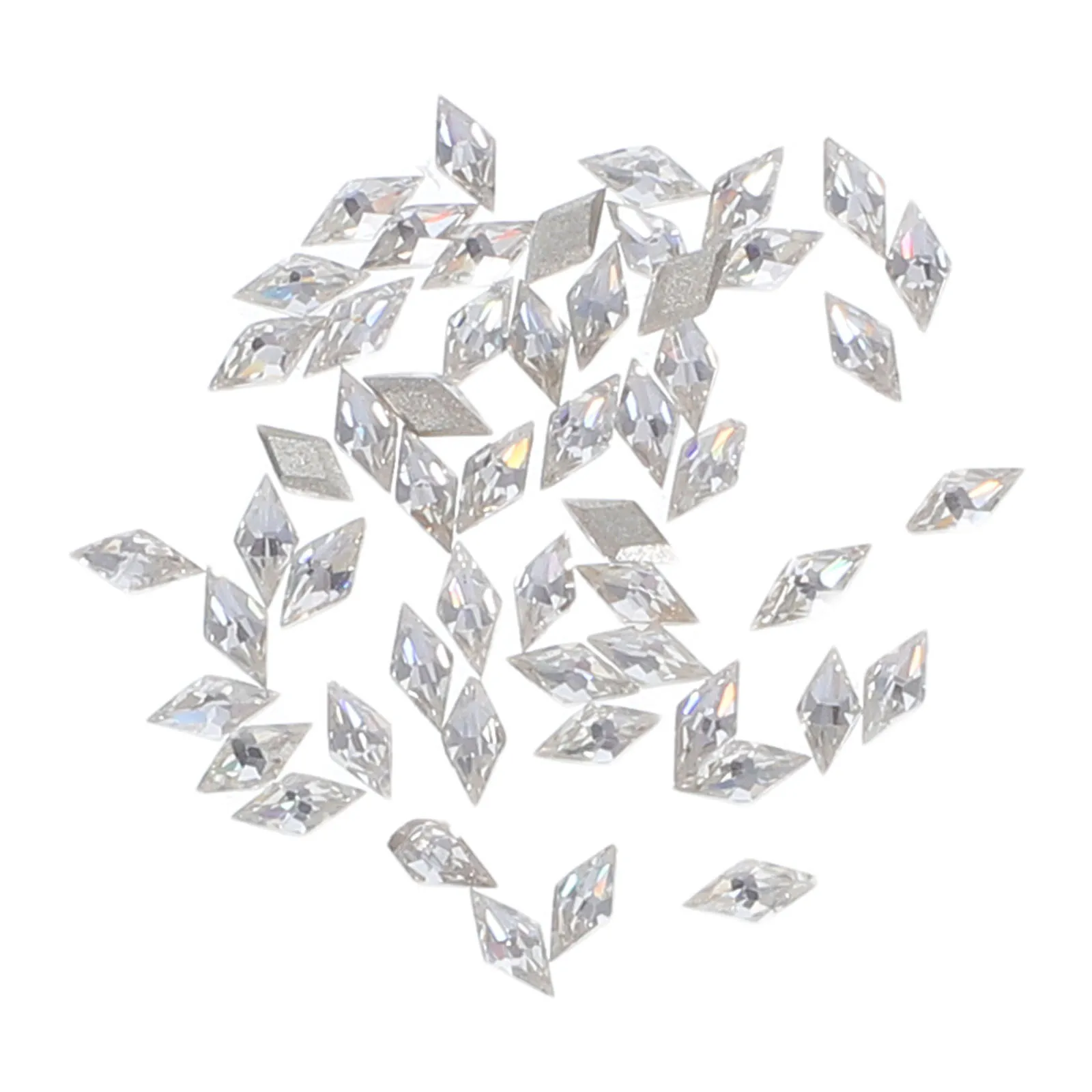 50 Uds Mini diamantes de imitación rómbicos para uñas piedras de circón con parte posterior plana abalorios para uñas deslumbrantes cuentas de circonia cúbica para manicura DIY