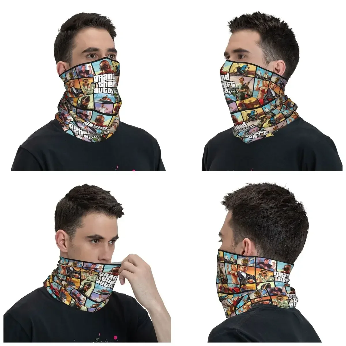 Grand Theft Auto Bandana Winter Neck Warmer Men Windproof Wrap Face Scarf for Ski GTA Adventure Game Gaiter Headband