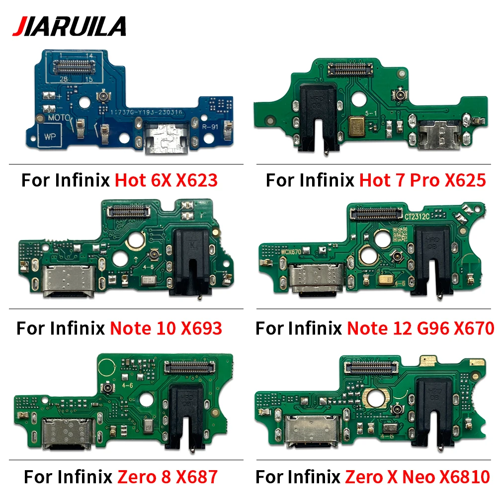 인피닉스 핫 6X 7 프로 11 12 20S 노트 10 11 12 30 스마트 6 HD 제로 8 X USB 포트 커넥터용 PCB 플렉스 충전기 보드, 10 개