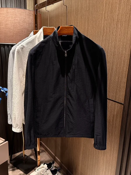 

Men's Fashionable Linen Blend Jacket Thin Stand Collar All-Match Color Spring Wear Polyester Nylon Composite Fiber