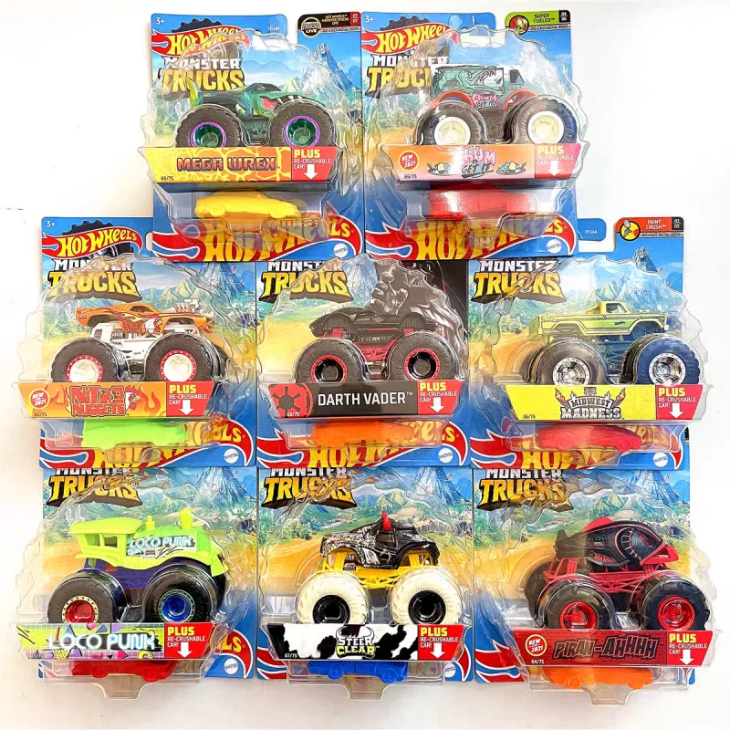 

Hot Wheels Monster Trucks FYJ44 Die Cast Metal Alloy Car Model Off Road Large Tire Vehicle Collectible For Adult Collectors