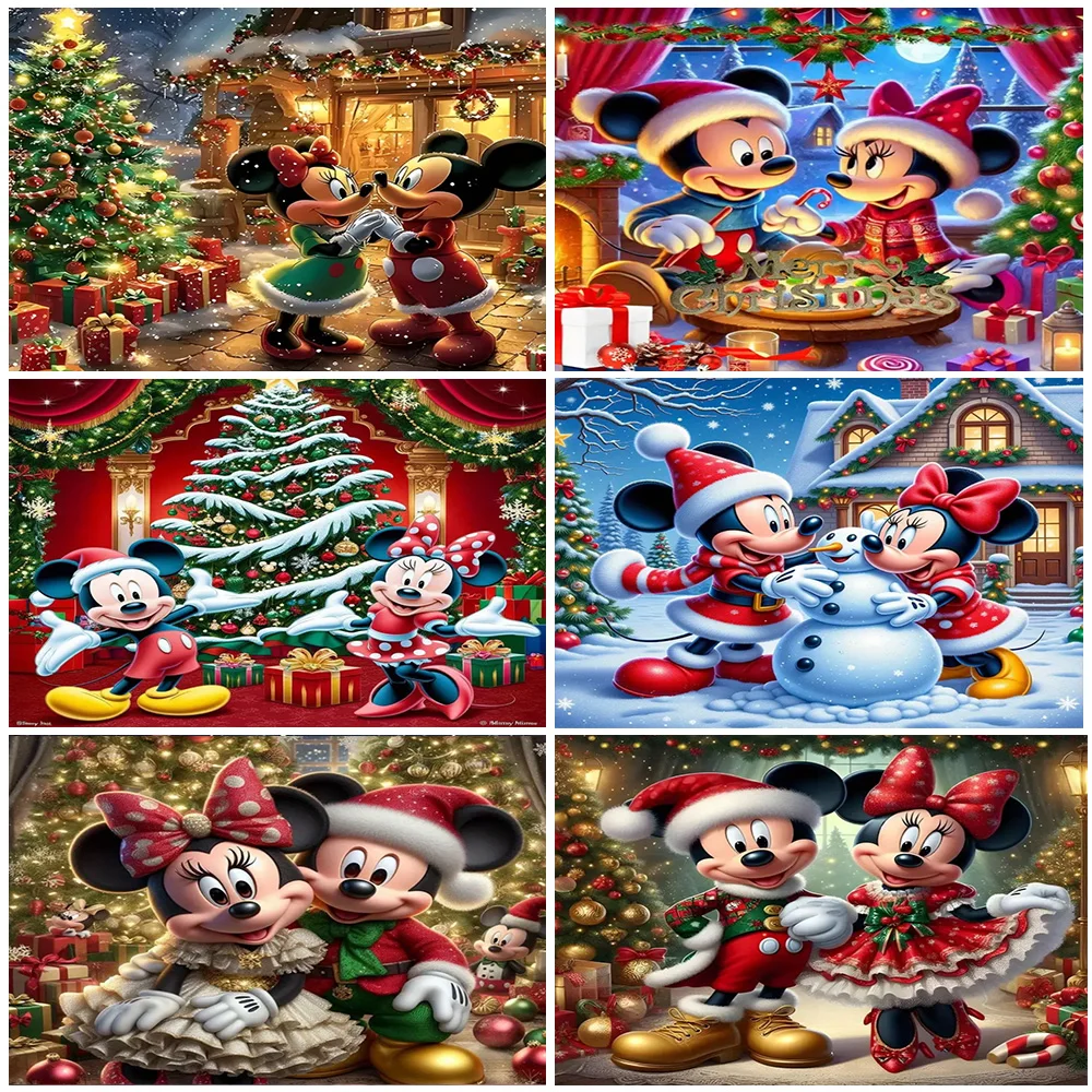 

Disney Mickey Minnie Mouse Merry Christmas Backdrop Xmas Party Decoration Baby Shower Supplies Photography Background Kid Gifts