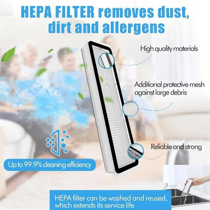 MLGB-Main Side Brush Hepa Filter Mop Cloth Rag Dust Bag Replacement Spare Parts As Shown For Dreame Bot D9 Plus RLD11GD Robot Va