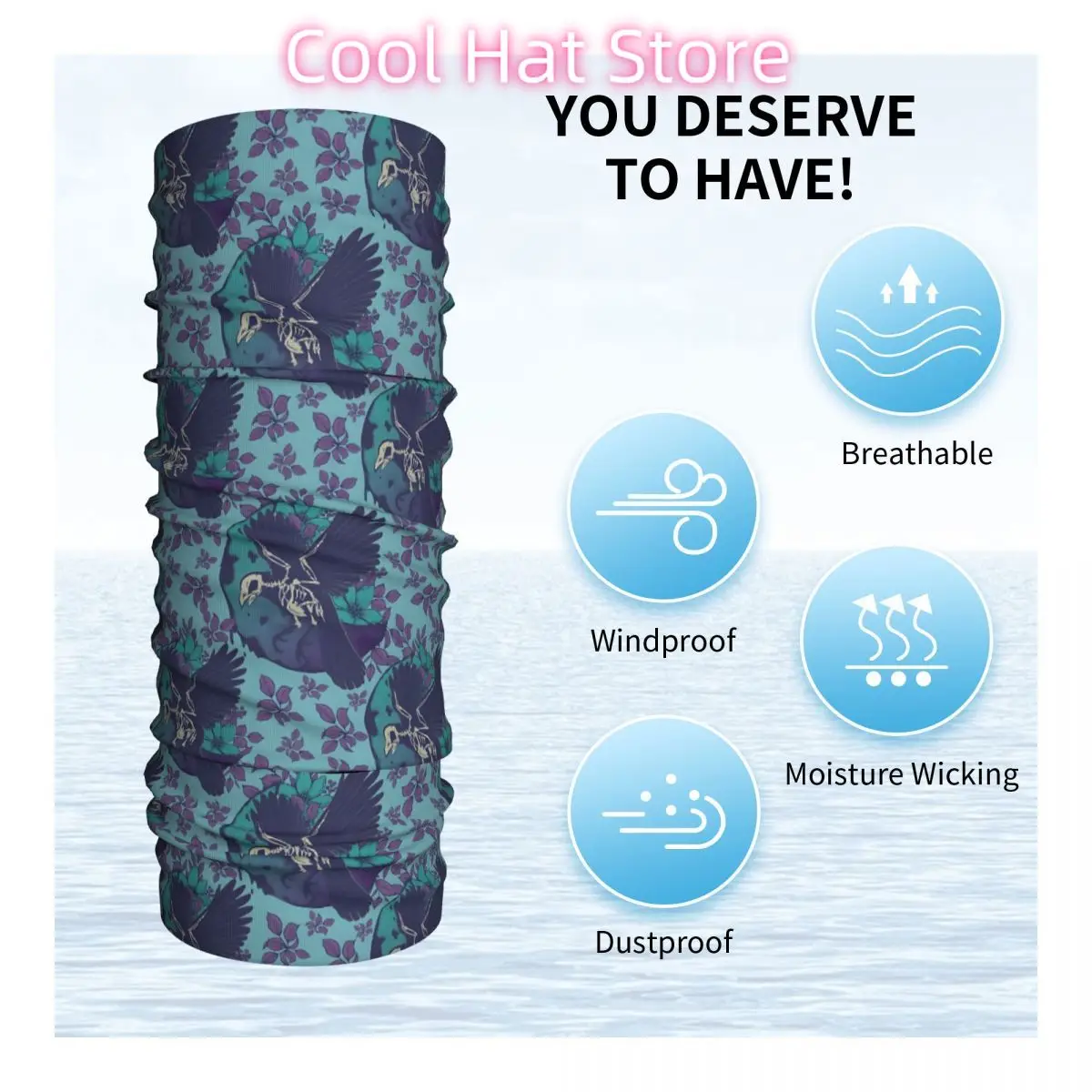 Raven Skeleton And Moon Fascia - Neck Warmer Tube recensione e prezzo