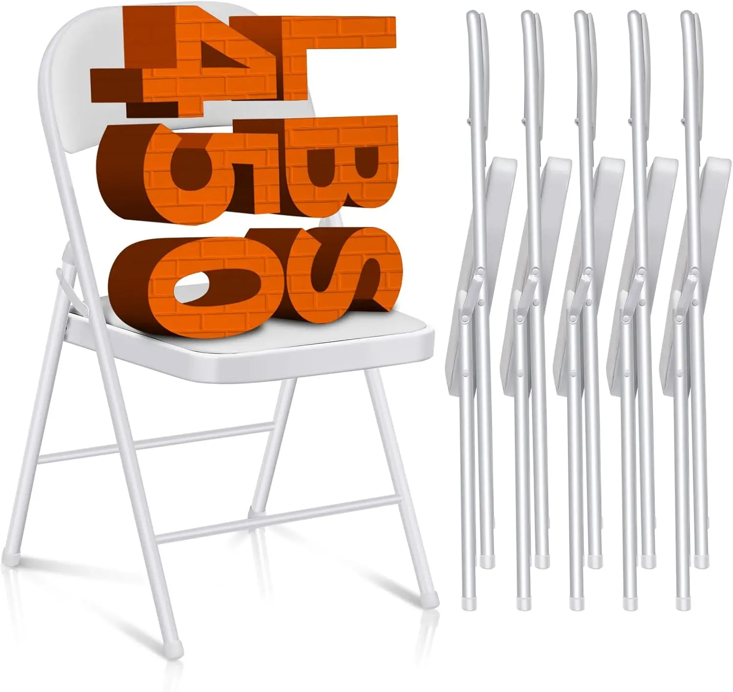 

Folding Chairs With Padded Seats - 6 Pa Padded Folding Chair With Steel Frame For Home And Office, Indoor And Outdoor Events,
