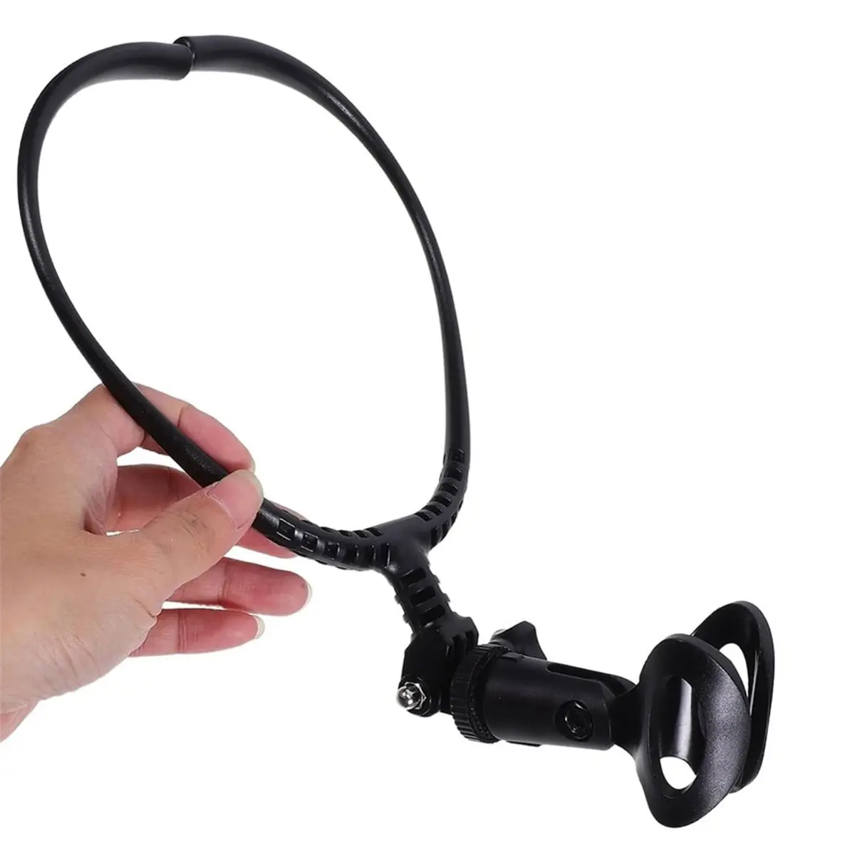 AA80 2pcs Adjustable Neck Microphone Holder Stand Portable Mic Stand with Shock Mount
