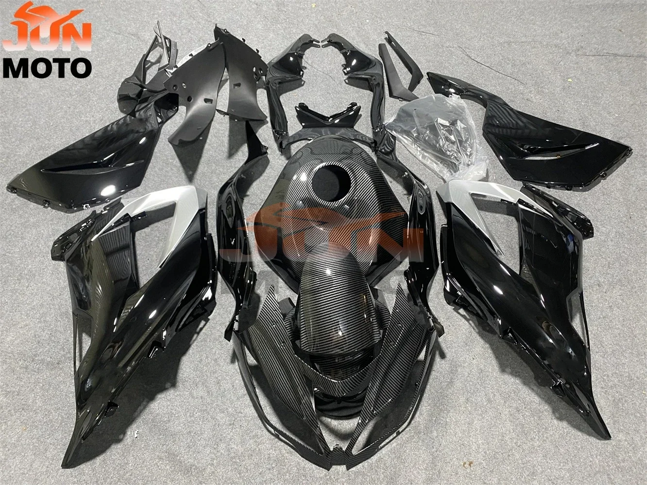 JUN ABS Motorcycle Fairings Kit Fit for kawasaki Ninja ZX6R 636 2013 2014 2015 2016 ZX-6R 13 14 15 16 17 18 fairing Gloss black
