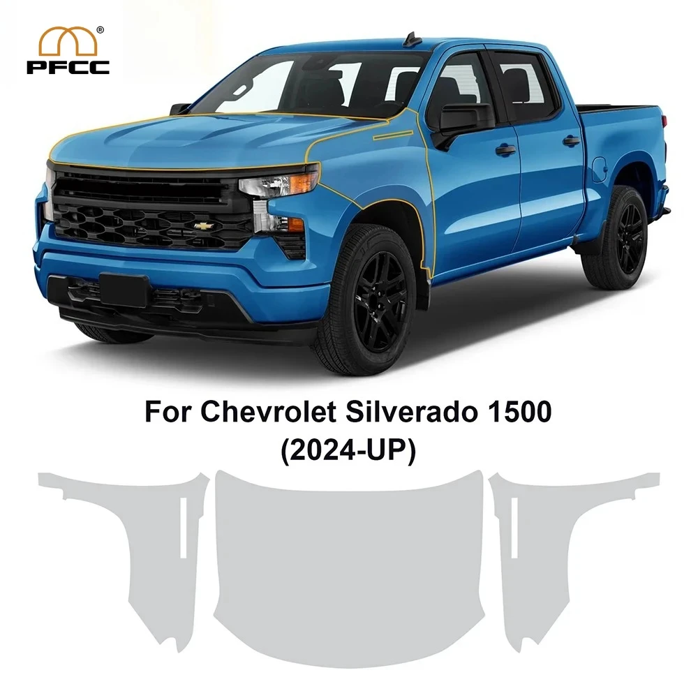 Pre-cut PPF For Chevrolet Silverado 1500 2024-UP TPU Paint Protection Film Car Body Anti-scratch Clear Bra Resistant Invisible