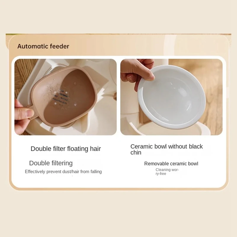 1 Piece Pet Cat Large Capacity Water Dispenser Dry Wet Separation Food Container For Automatic Feeder Drinking Water Supplies