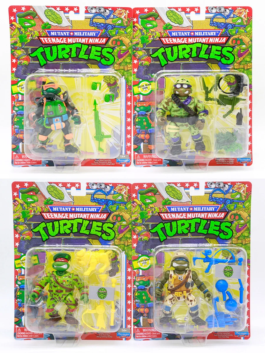 Playmates Teenage Mutant Ninja Turtles Mutant Military Navy Seal Mike Delta Team Don Lieutenant Leo Action Figures Kids Gifts