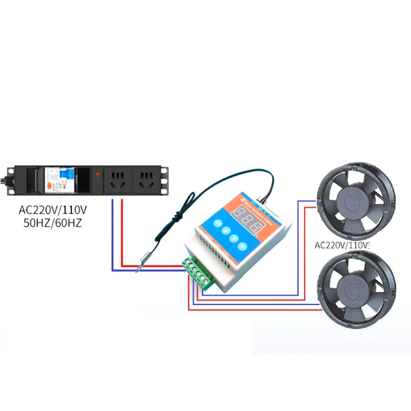 AC 110V 220V thermostat temperature control Regulator voltage cabinet FAN motor governor Speed regulation dimming controller