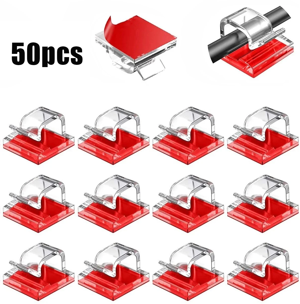 50 stuks kabel organizer clips kabel management draad manager snoer usb opladen datalijn bobbin winder muur gemonteerde haak