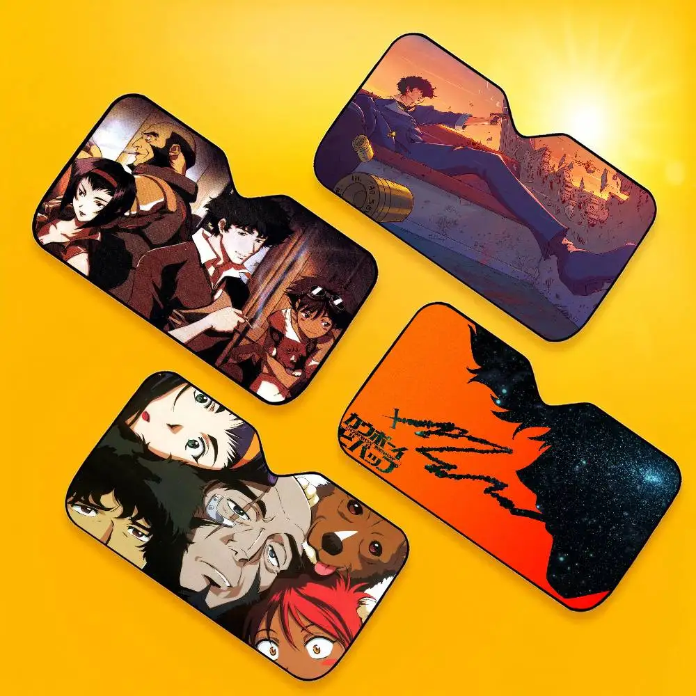 Anime C-Cowboy B-Bebop Car Window Sun Shade Windshield Anti-UV Protection Front Rear Windshield Block Cover Visor Accessories
