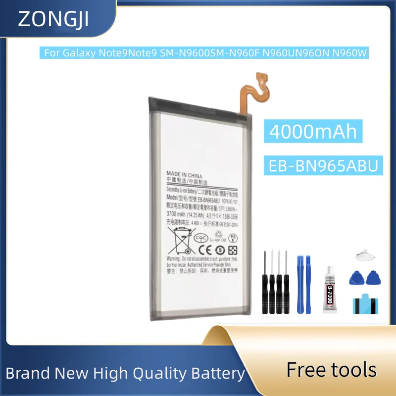 

Новый аккумулятор EB-BN965ABU 4000 мАч для Note 9 N960 аккумулятор мобильного телефона + бесплатные инструменты