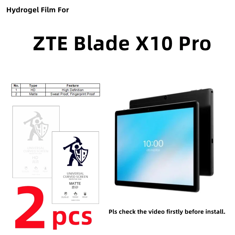 

2pcs HD Hydrogel Film For ZTE Blade X10 Pro Matte Screen Protector For ZTE Blade X10 Pro Clear/Frosted Full Cover Protection