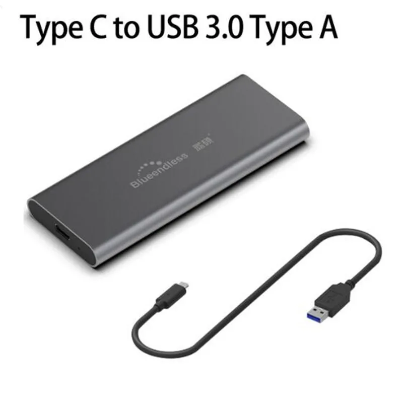 SSD case Type C to Type C Support 2242/2260/2280/msata M.2 NGFF B key Slot SSD Aluminum Case For Solid State Disk High Speed