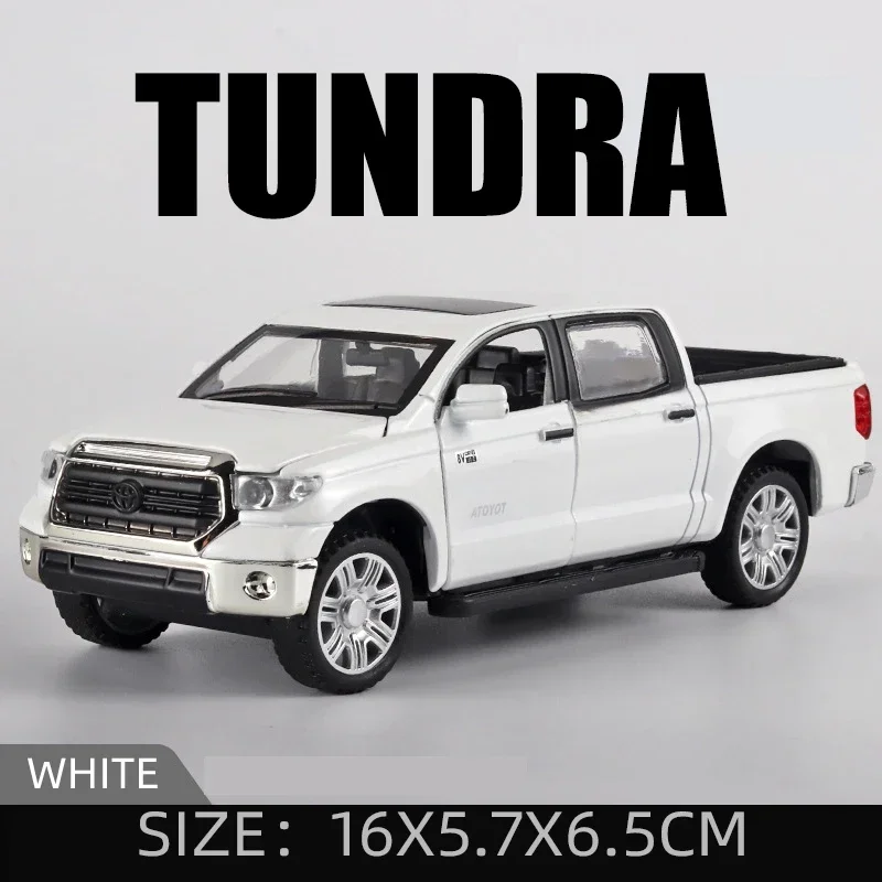 Coche todoterreno de aleación modelo Toyota Tundra Pickup, Suv del desierto, vehículo de juguete a escala de Metal fundido a presión, luz de sonido,