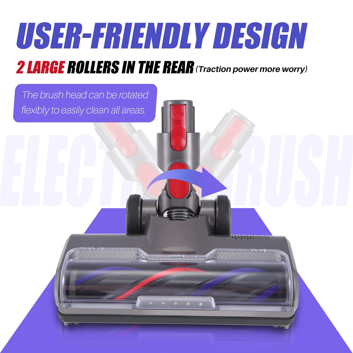 

Unique Brush for V7 V8 V10 V11 V15 Vacuum Cleaner Electric Brush with Direct Drive Turbine Brush Floor Brush