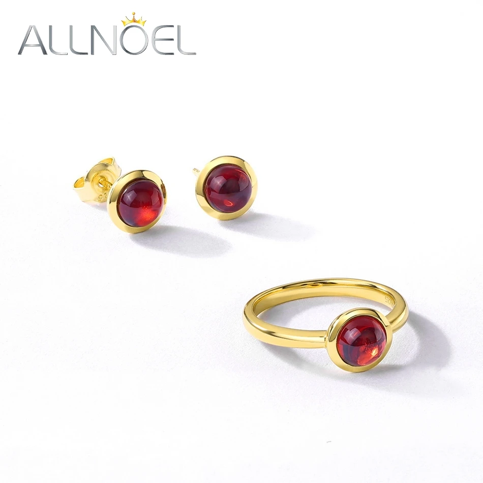 ALLNOEL Real 925 Sterling Silver Stud Earrings For Women Natural 6*6mm Topaz Rose Quartz Colorful Gems Gold Plated Jewelry Gifts