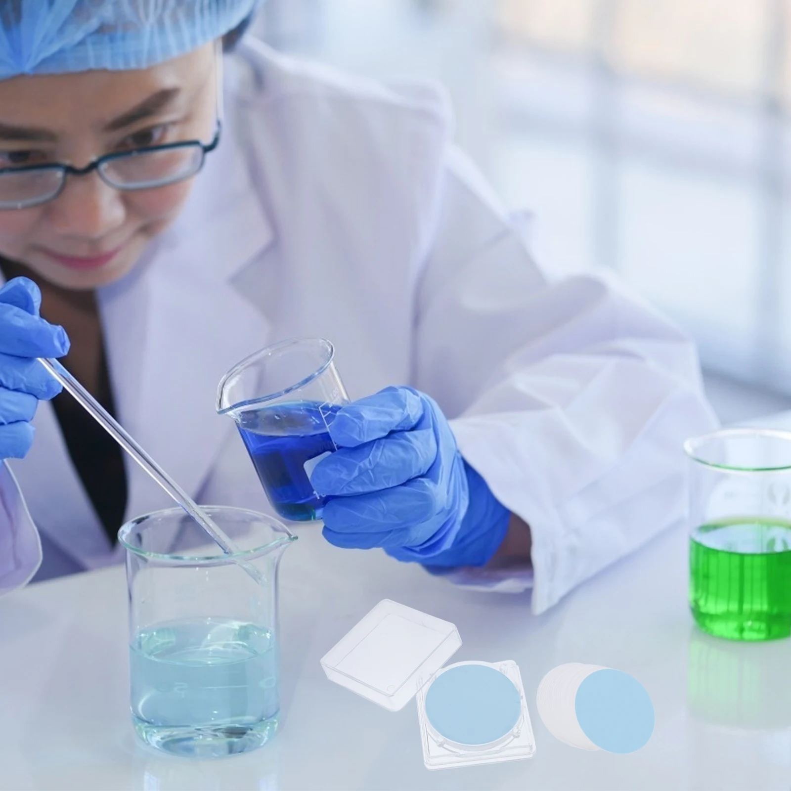 

50pcs Hydrophilic Mixed Cellulose Membrane Ca-Cn 0.45Um Water Filter Lab Testing Lubricating Oil Fuel Oil Scientific Research