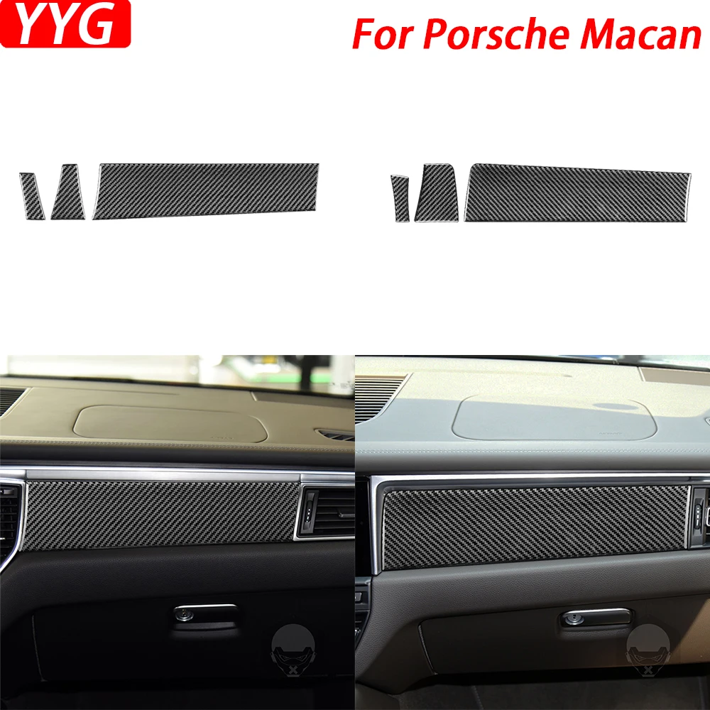 

For Porsche Macan 2014-2020 Carbon Fiber Copilot Dashboard Panel Modified Cover Car Interior Decoration Accessories Sticker