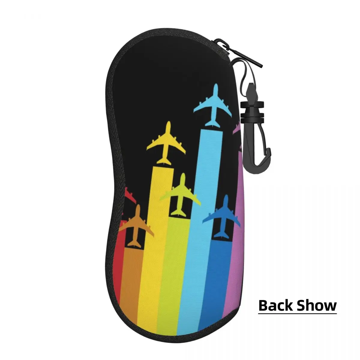 Custom Rainbow Airplanes Chemtrails Shell Eyeglasses Protector Cases Fashion Sunglass Case Aviation Fighter Pilot Glasses Bag