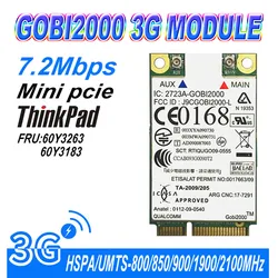 for IBM Thinkpad Lenovo Gobi2000 3G Wireless WWAN Card 60Y3183  60Y3263 For X201/X201i/T410/T410i W510+GPS