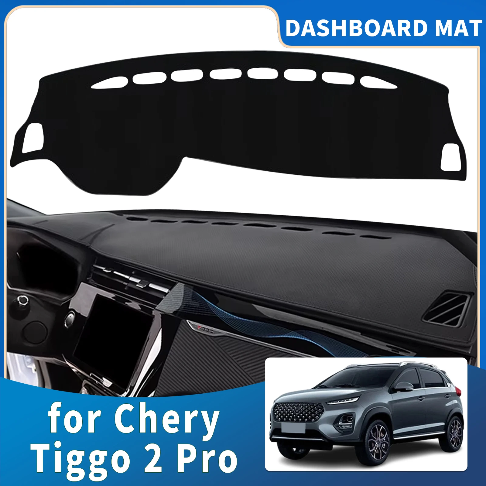 

for Chery Tiggo 2 Pro 2022-2024 2025 High Quality Dashboard Cover Dashmat Sunshade Anti‑UV Protector Dash Mat Pad Accessories