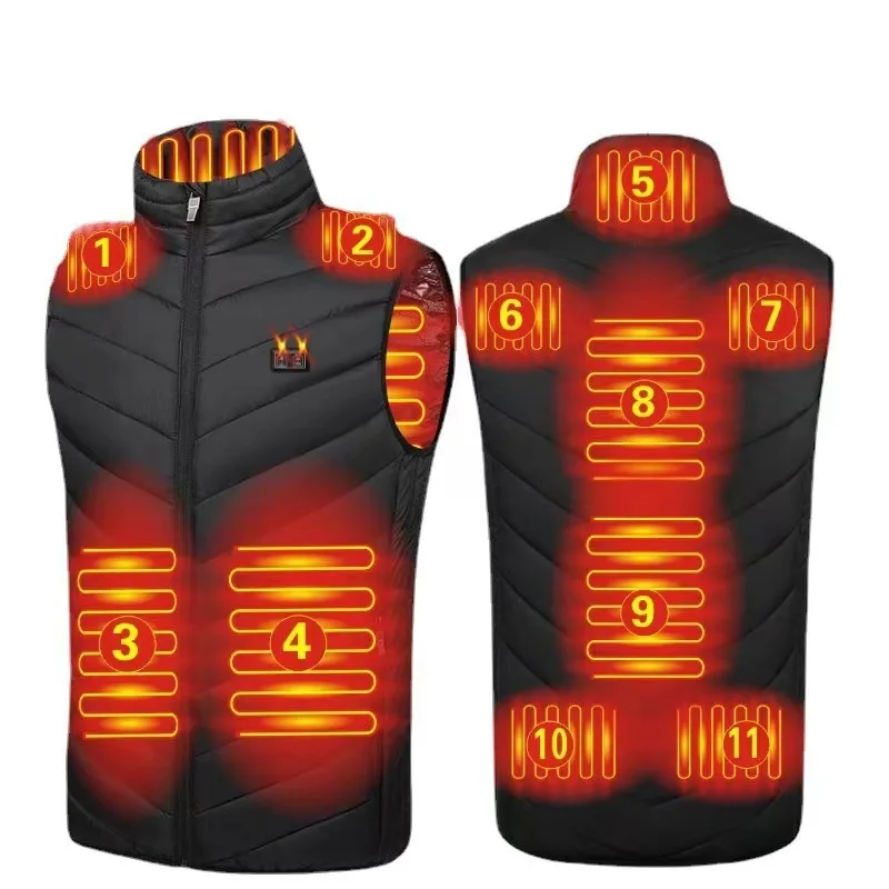 

USB Heating Vest for Men Women Electric Warm Vest 9 Zone Heating Smart Heated Jacket for Winter Outdoor Skiing Hunting Camping