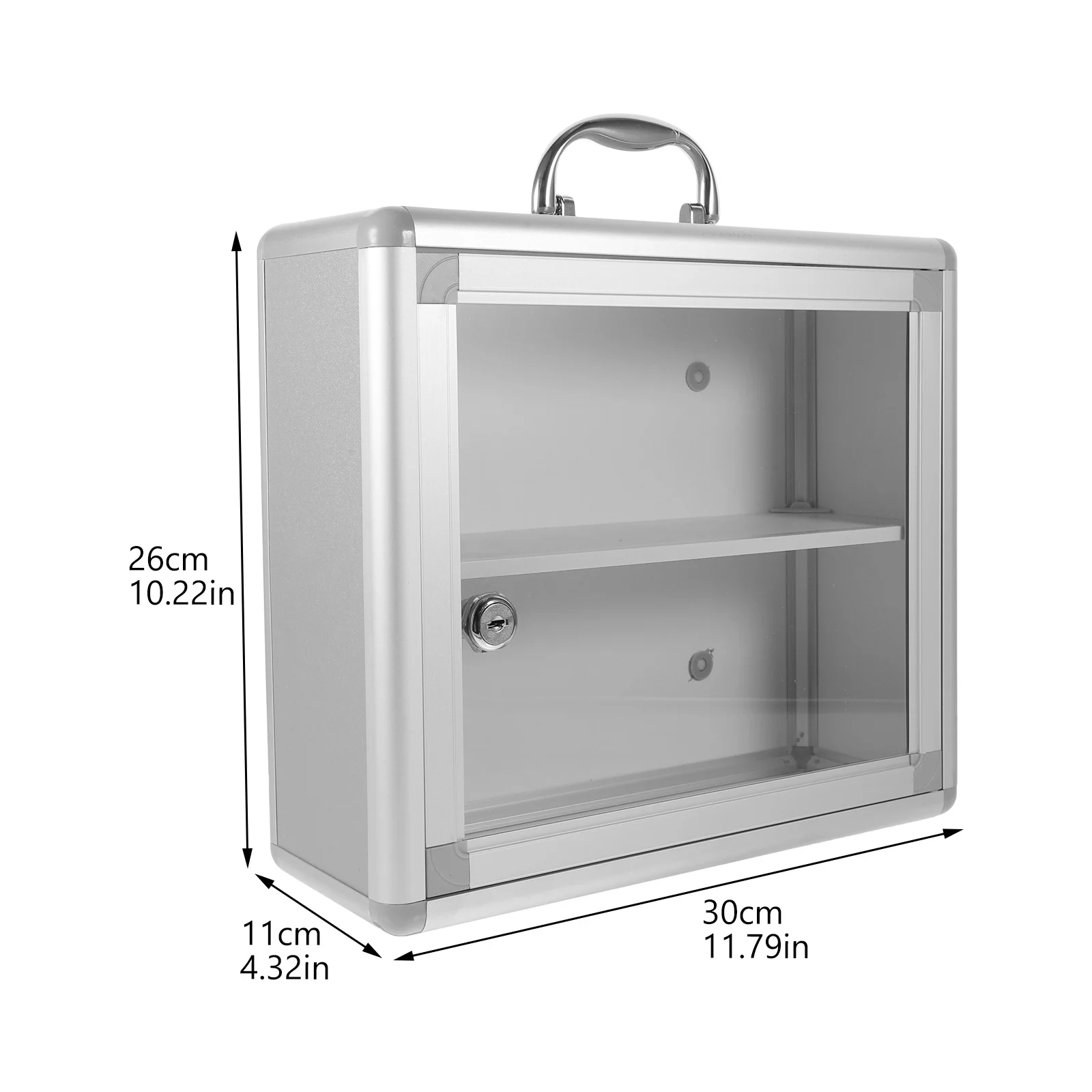 صندوق أدوات كبير محمول لتخزين الأدوية من الألومنيوم مع قفل أدوات أمان منزلية مثبتة على الحائط