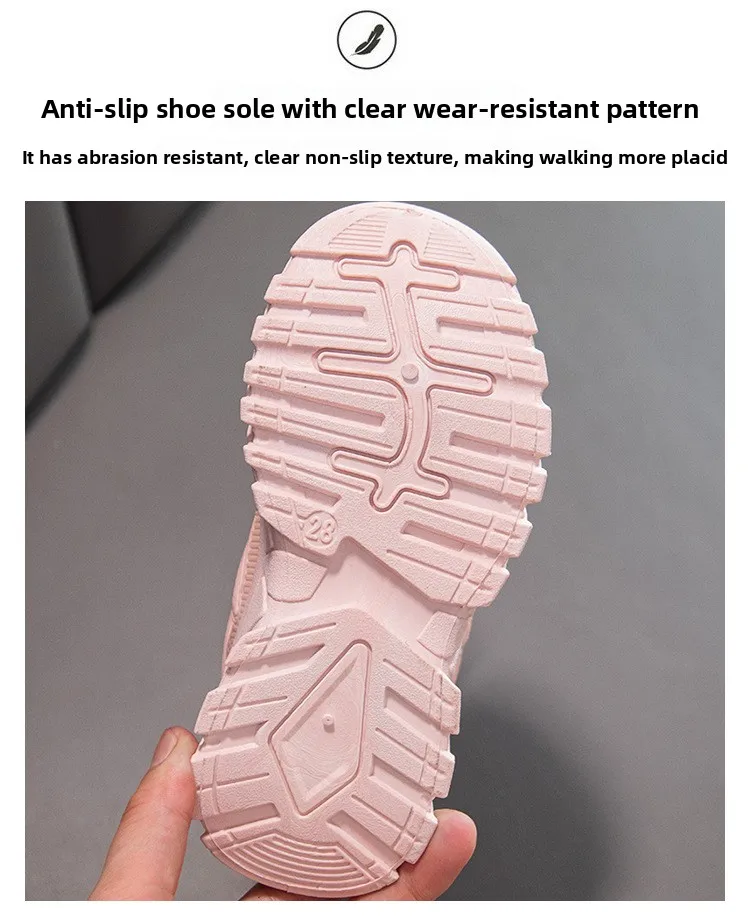 Kinder Mädchen Schule Weiße Freizeitschuhe Einfarbige Mesh-Sportschuhe für Kleinkinder Modische Leichte Kinder-Laufschuhe – Detail 6