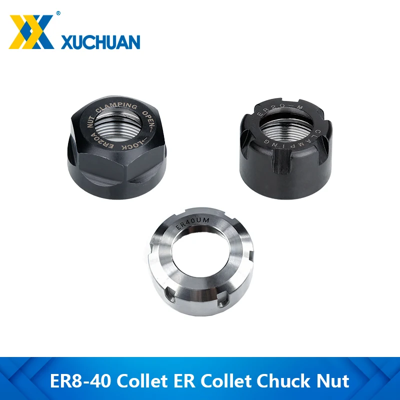 

Collet Chuck Nut ER8-40 Nut A/M/UM Type Collet Clamp Turning Collet Chucks For Lathe Router Bit Holder CNC Milling Cutter