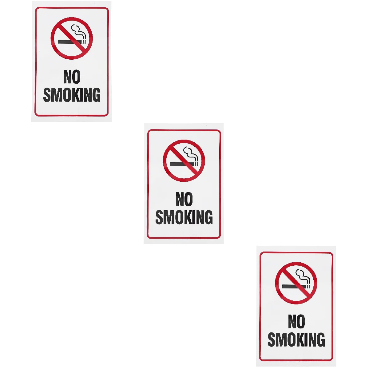 3 Pieces No Smoking Warning Sign Smoke Free Signs Placard Caution for Home Outdoor