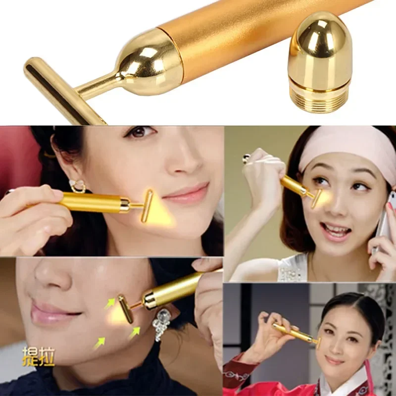 24K Gold T Beauty Bar Energy Roller Electric Face-lifting Facial