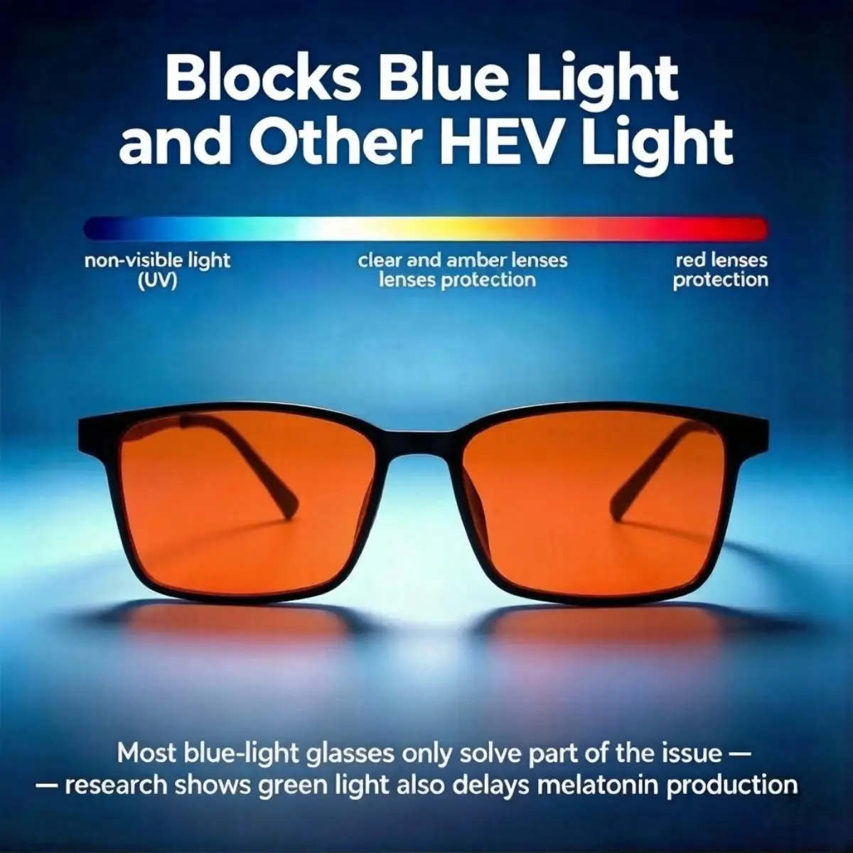 Unisex Blue Light Blocking Glasses – Orange Lens for Gaming & Computer, Reduces Eye Strain, S69