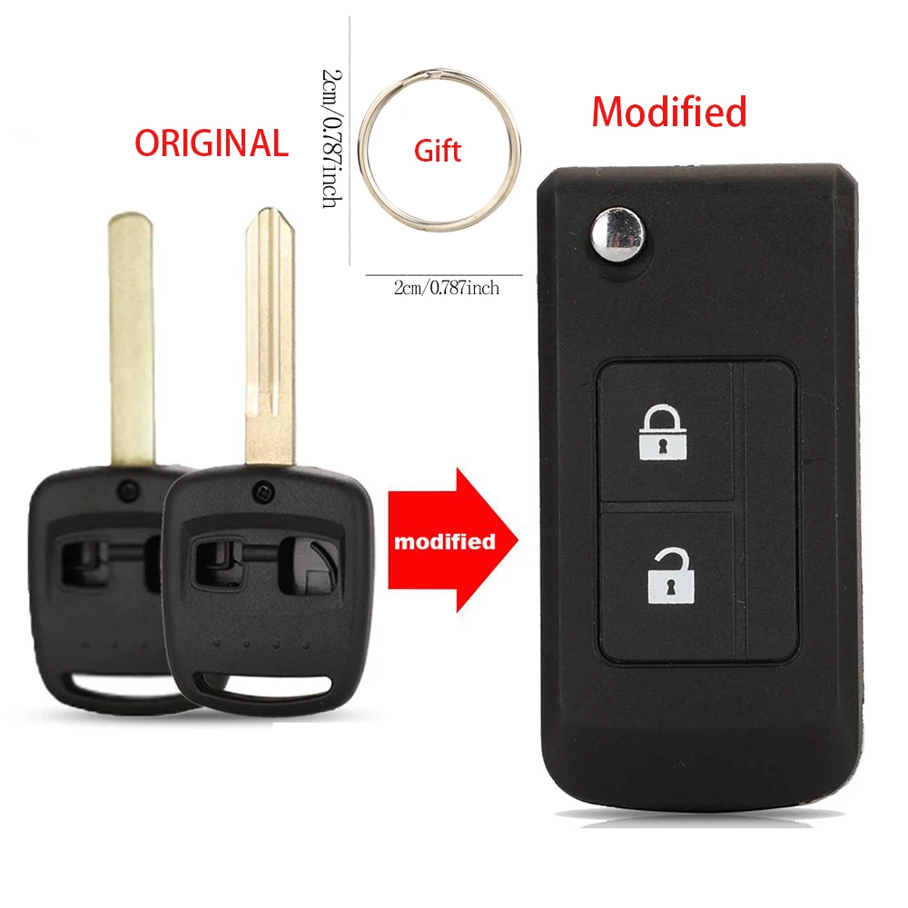 jingyuqin Replacement Modified Key Shell Case Fob for Subaru Forester Legacy Impreza Outback 2000 2001 2002 With Keychain