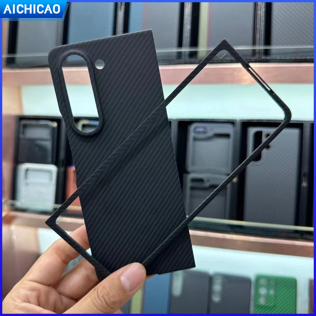 

ACC-Carbon Real Carbon Fiber Phone Case For Samsung Galaxy Z Fold 5 Aramid Fiber Anti-Fall Busines Cover Galaxy Z Fold 4 Case