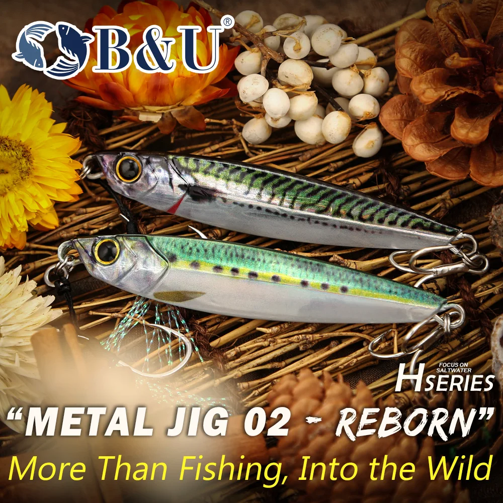B&U Metall-Jig Salzwasser-Angelköder Gießköder für Thunfisch Makrele Bonito Ufer-Jigging Assist-Haken – Detail 3